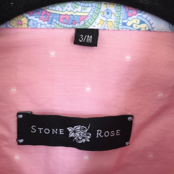 STONE ROSE tiny polka dot button up shirt-size 3/M - Picture 2 of 7